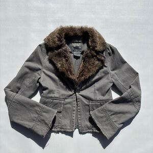 BB Dakota Brown Faux Fur Collar Jacket